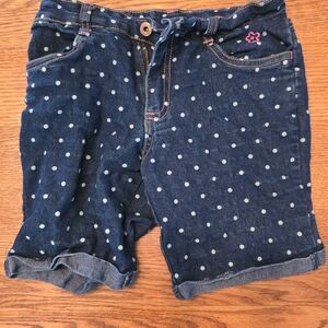 Limited Too Blue Polka Dot Jean Shorts